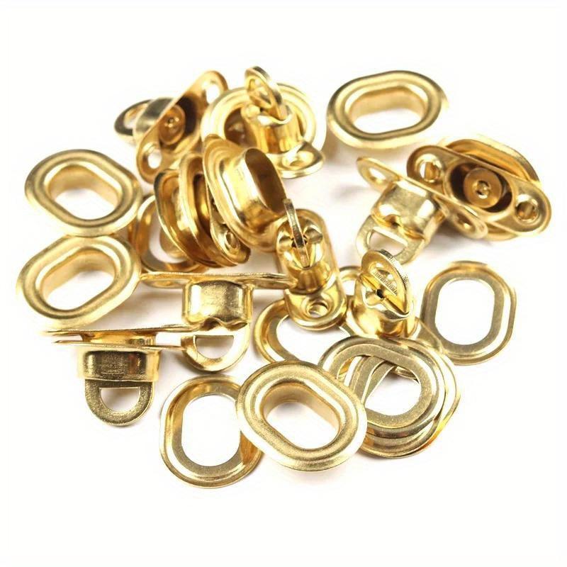 1 Set Cross Lock Bag Accessories Copper Oval Twist Buckle Brass Rotating Latch for Sun Shade Net Tarpaulin Garden Vertical Screen