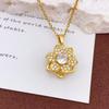 Necklace Rotatable Sun Flower Necklace Accessories Copper Plated Real Gold Color Retention Trendy Fashion Versatile Clavicle Chain