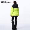 Jinyujie Women's Celebrity Style 2024 Winter Mid-Length Thick Goose Down Jacket