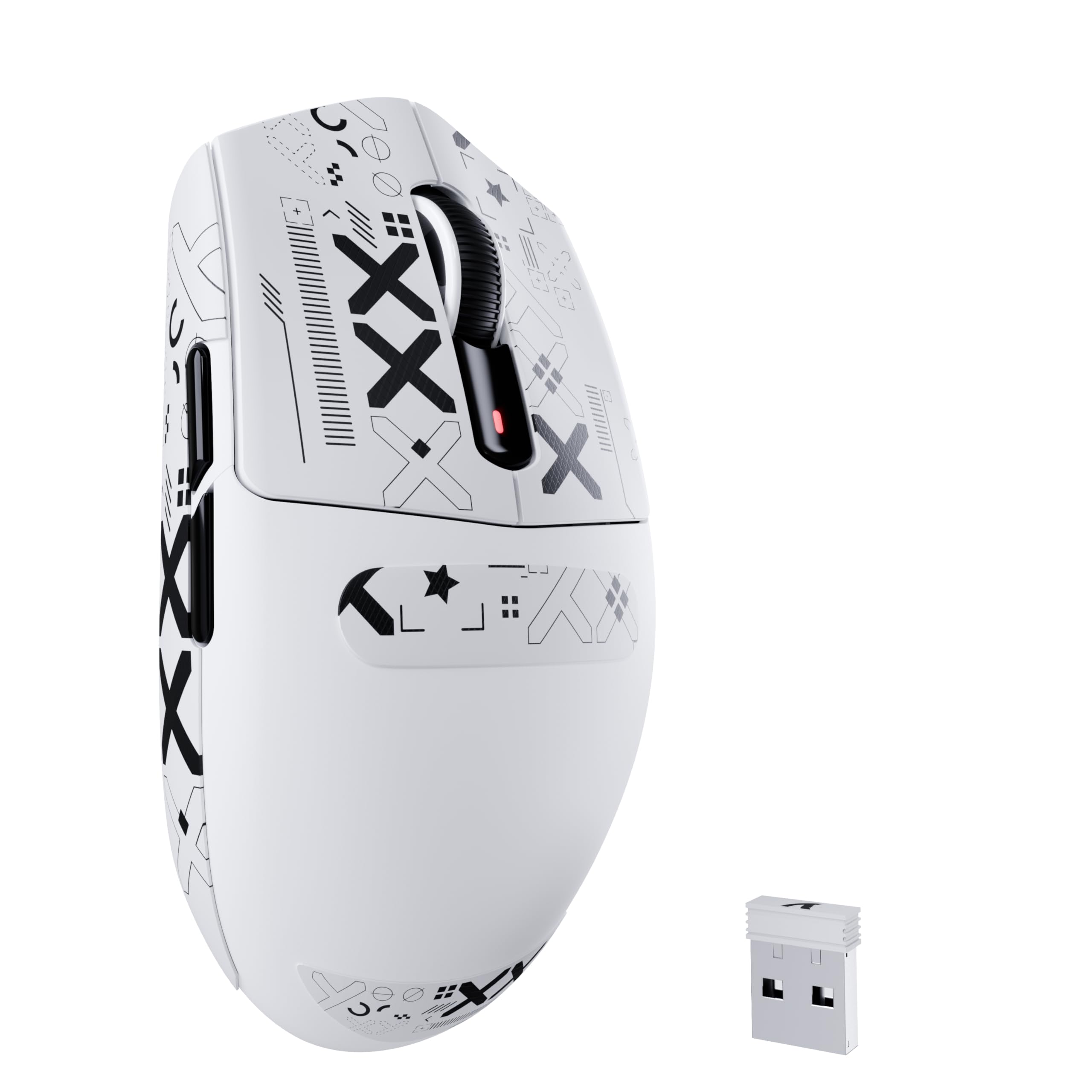 

ATTACK SHARK G3 Wireless Gaming BK52820 25000 PAW3311 3 Modes Programmable 500mAh 80 Micro 40G DIY Stickers For Gaming and Office Use Mouse, білий