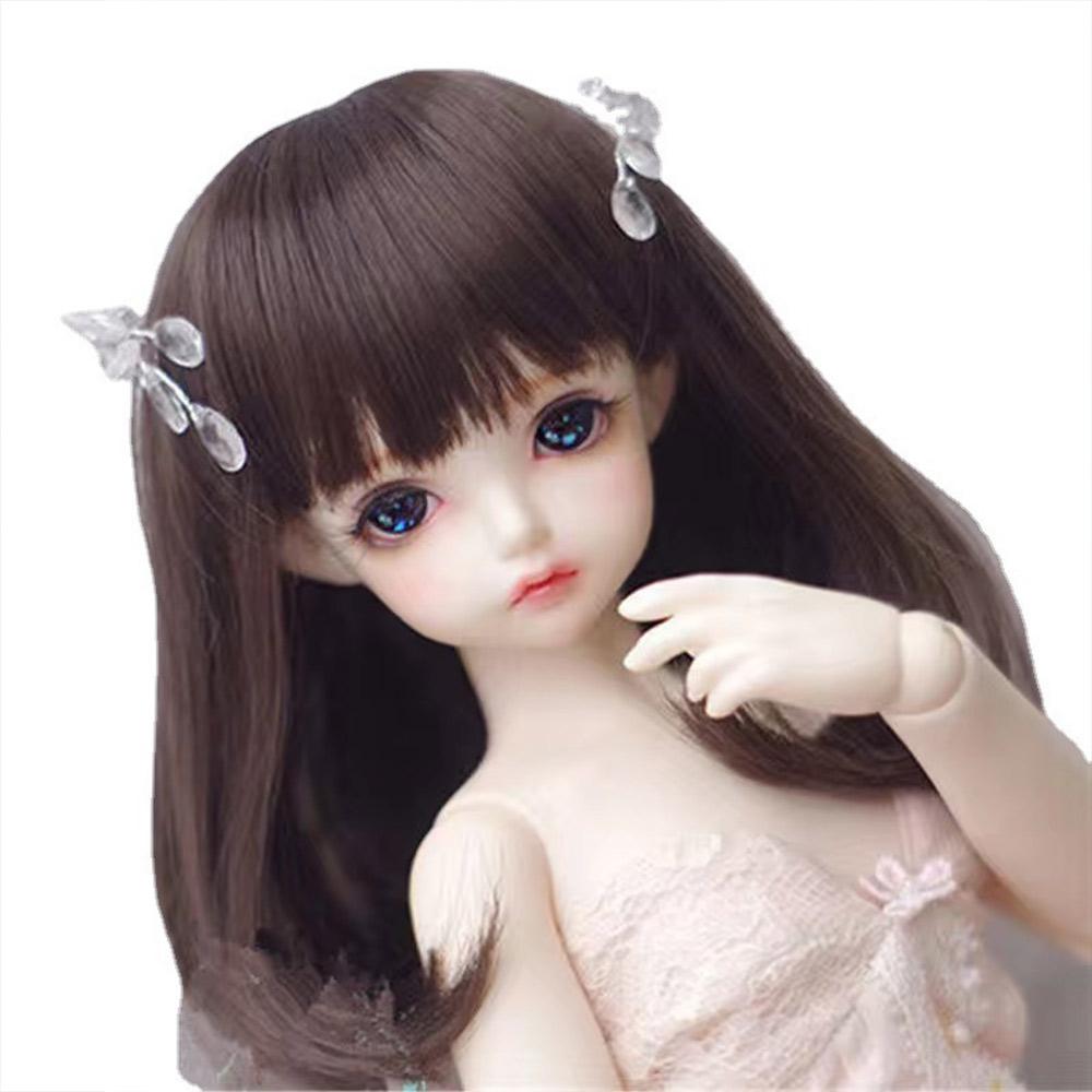 Light Golden Doll Wig Accessories BJD/SD 1/6 Long Curly Wig with Bangs Kids Gift Lolita Doll Wig