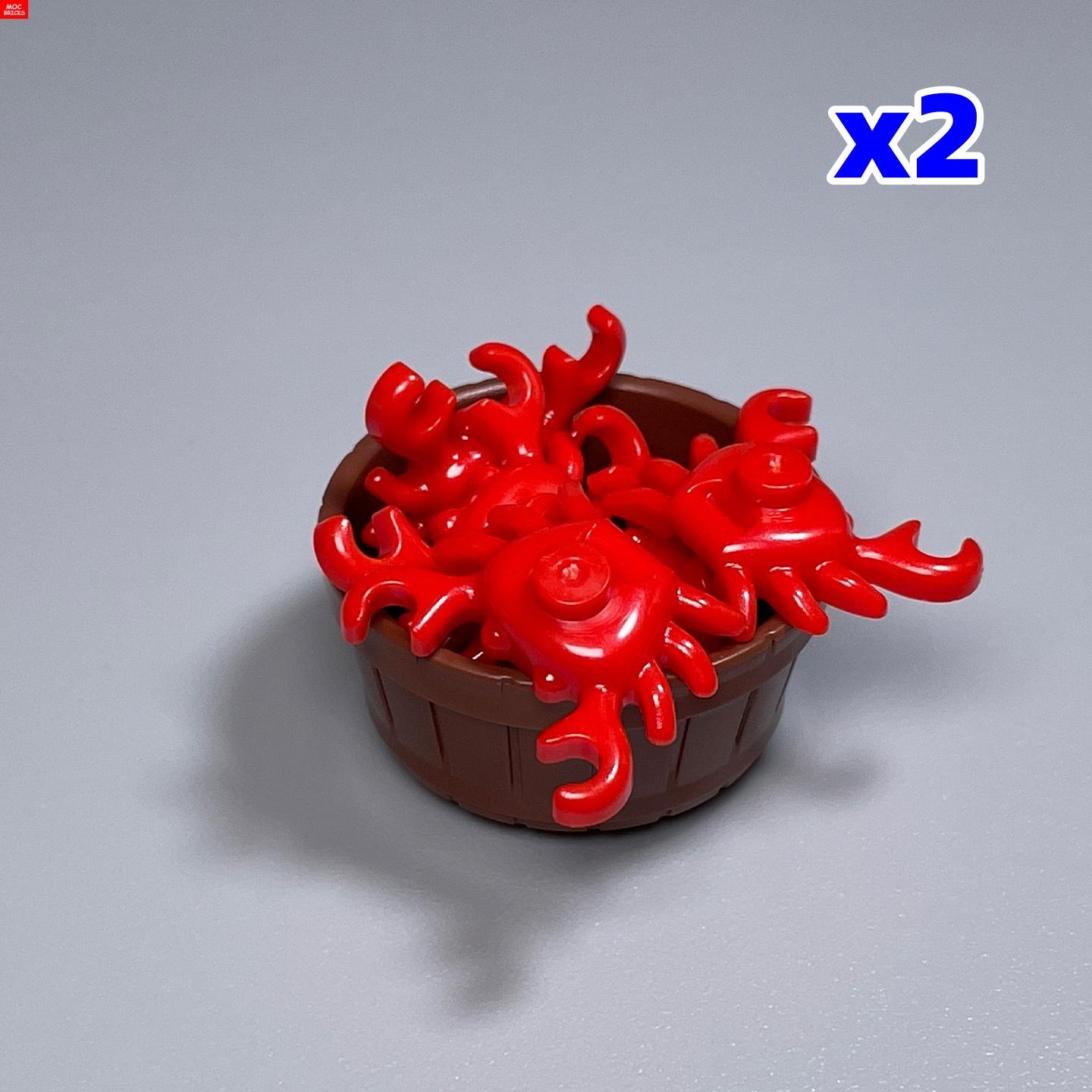 

MOC Bricks Joyful orange Red crab Britain France Norway Educational Building Blocks Playthings Children Present
