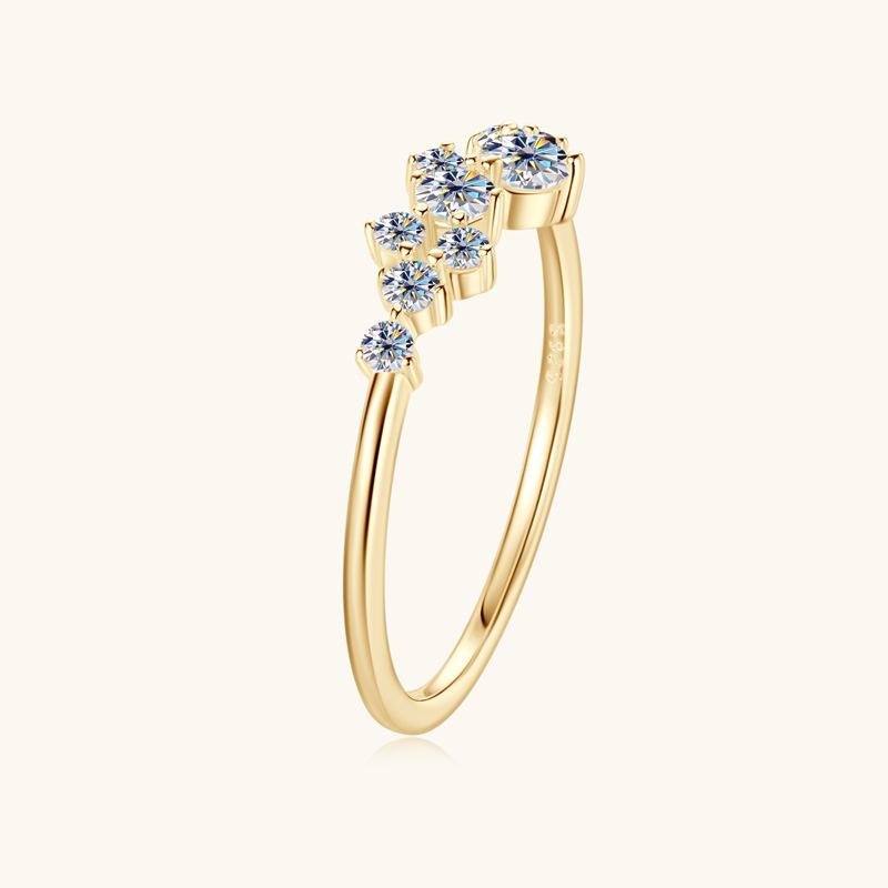 Silvere Glam A Niche Design Moissanite Ring, A Pure Silver Ring For Women's Starry Sky, A Trendy And High-end Accessory