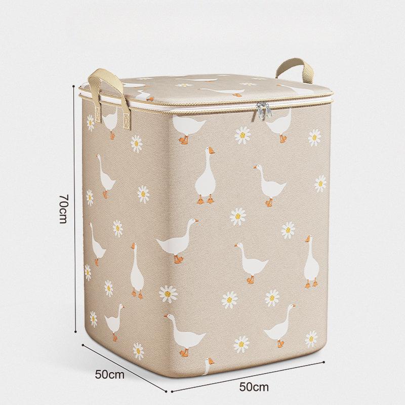 Cute Daisy and Duck Quilt Storage Bag Dustproof Organizer Wardrobe Space Saving Bag Travel Moving Bedding Storage Organization