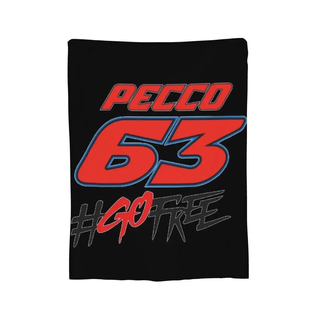 Pecco Bagnaia 63 Go Free Blanket Soft Warm Flannel Throw Blanket Bedspread for Bed Living room Picnic Travel Home Sofa