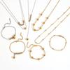 Minimalist Stainless Steel Jewelry Set With Geometric Shapes For Women And Men