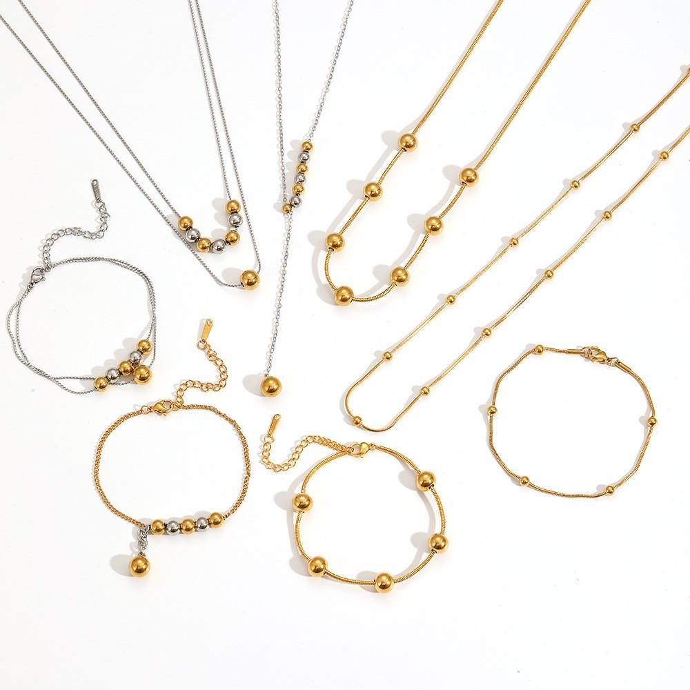 Minimalist Stainless Steel Jewelry Set With Geometric Shapes For Women And Men