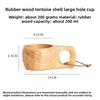 DIY Walnut Wooden Milk Cup Acacia Wood Salad Cup Solid Wood, Creative Mug with Handle Coffee Mug