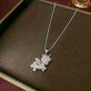 Women's Luxury Bear Pendant Necklace - Japanese Korean Diamond Style, Versatile Fashion Gift