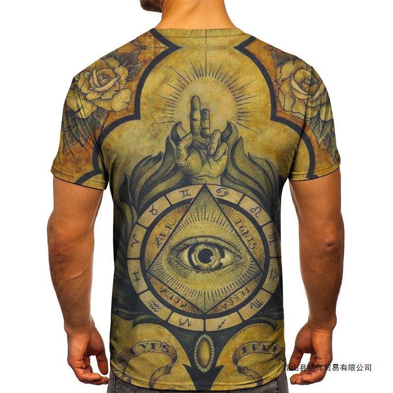 Summer New 3D Digital Printed Eye Series Men's Short Sleeved T-shirt