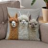 Cute Alpaca Print Throw Pillow Cover 18x18 Inch Soft Farmhouse Decor for Living Room Bedroom Chair Sofa Car Interior Decoration
