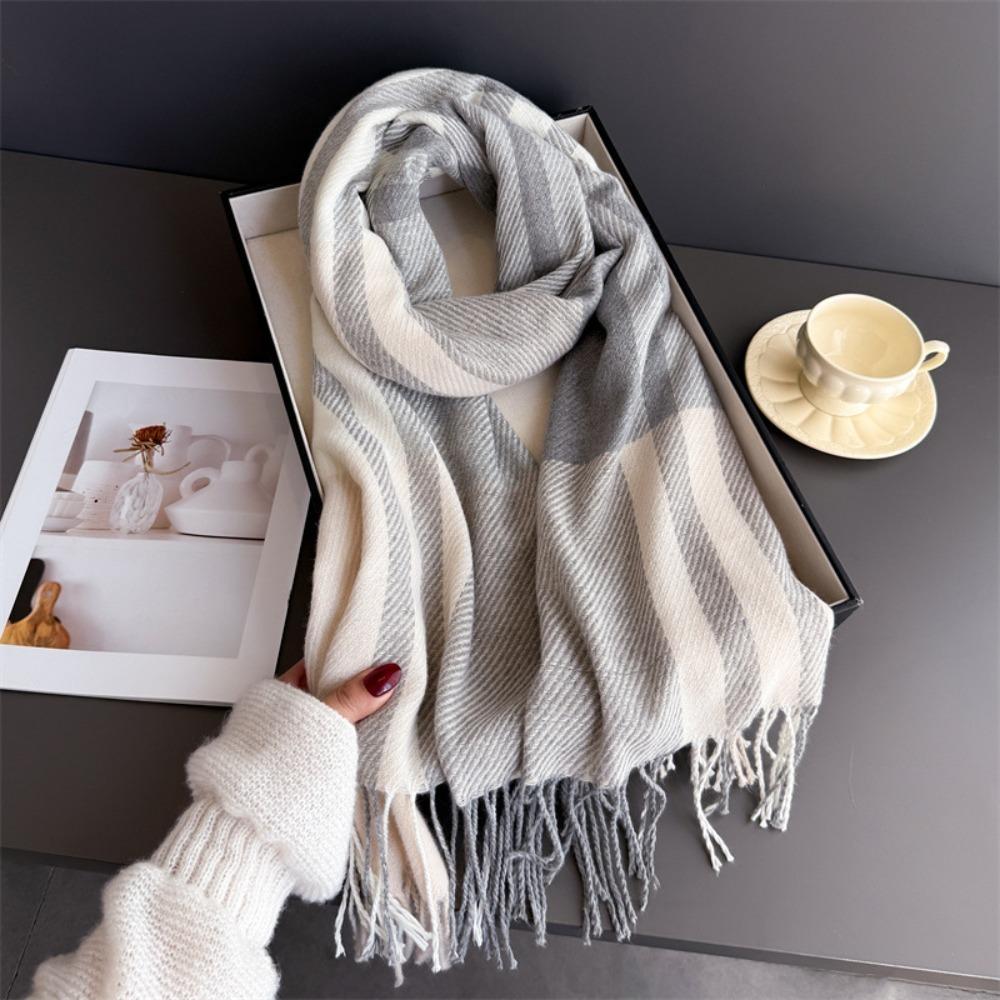 Long Length Warm Scarf Imitation Wool Texture Autumn Winter Scarf Wool Texture Scarf Women
