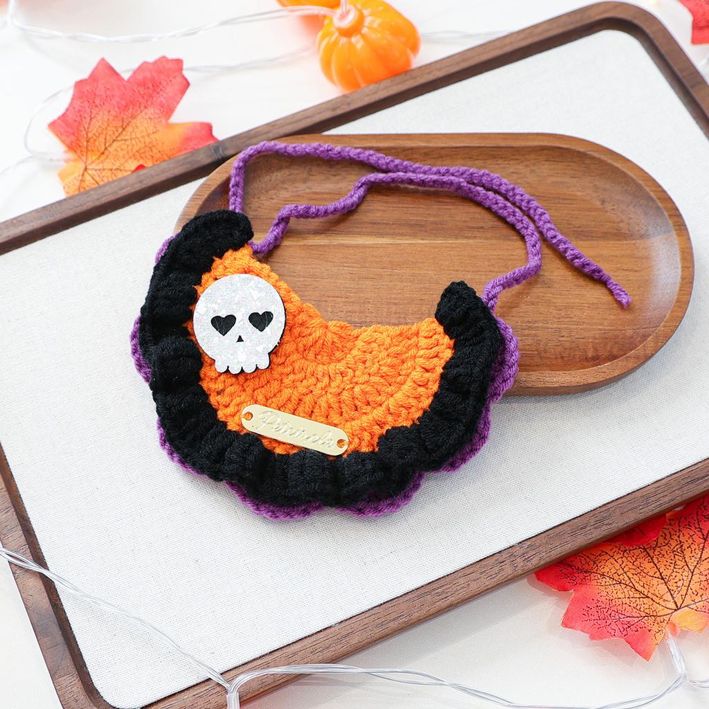 Pet Supplies Bib Hand Crocheted Snood Christmas Day Dog Cat Gold Label Saliva Towel Bib Collection