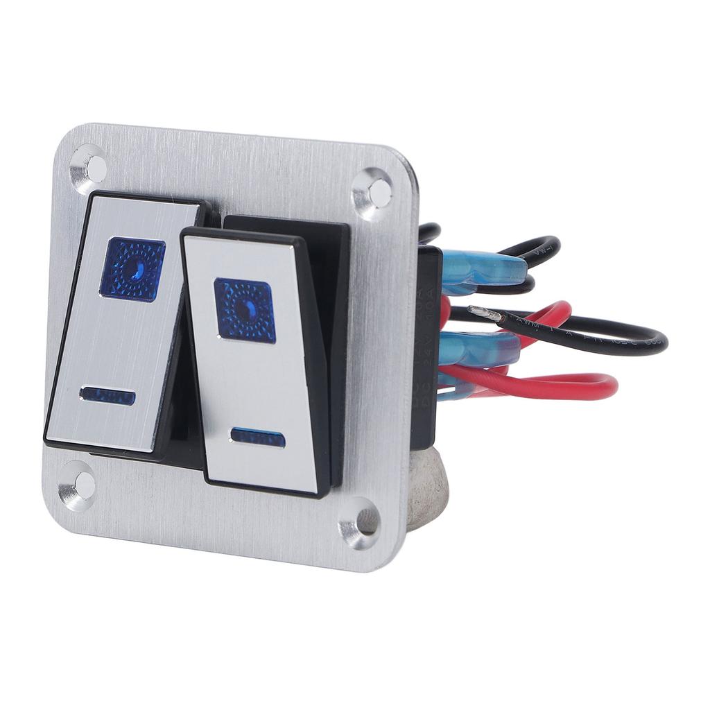 Rocker Switch Panel 2 Gang On Off Toggle Switch Panel Waterproof Car RV Yacht Modification Panel Sil