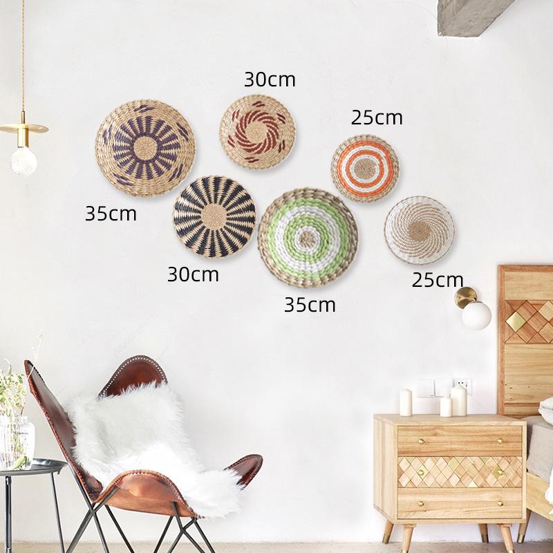 Moroccan Hand-Woven Straw Wall Hanging Decor