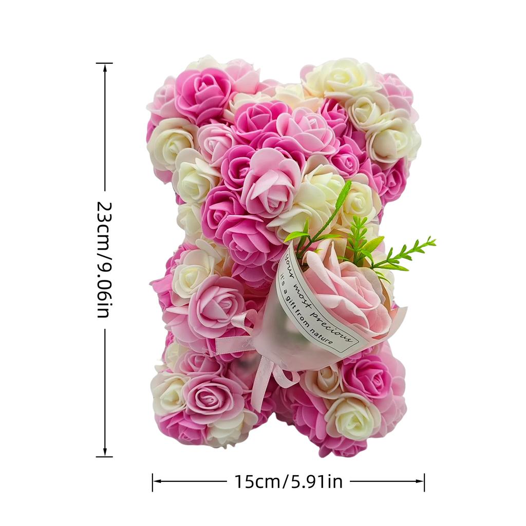 1 Piece Artificial Rose Bear with Hand Corsage, Artificial Rose Bear Birthday Gift, Valentine's Day, Wedding Mother's Day