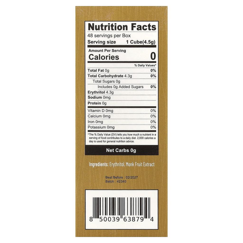 Health Garden, Monkfish and Erythritol Cubes, 48 Cubes, 216g (7.62oz)