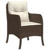 VidaXL Garden Dining Set with Cushions 5 Pcs, Patio Chairs and Table, Terrace Furniture, Modern, Brown 3211944