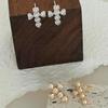 Diamond Cross Stud Earrings - Elegant, Versatile, High-End Design