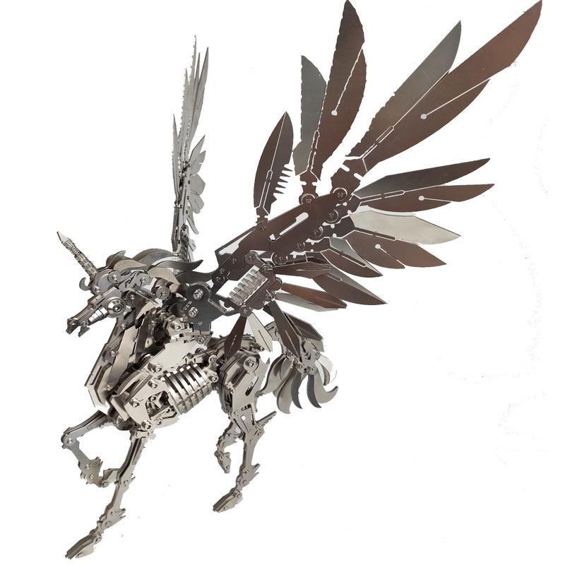 Genuine Steel Beast 3D Stereo Metal Divine Beast Assembly Model Ornament.