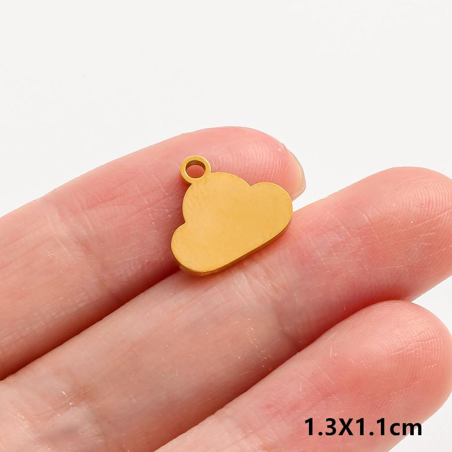 6pcs/Lot Real Gold Plated Space Alien Pendants Astronaut Sun Moon Star Charm Stainless Steel Charms For Jewelry Making Supplies