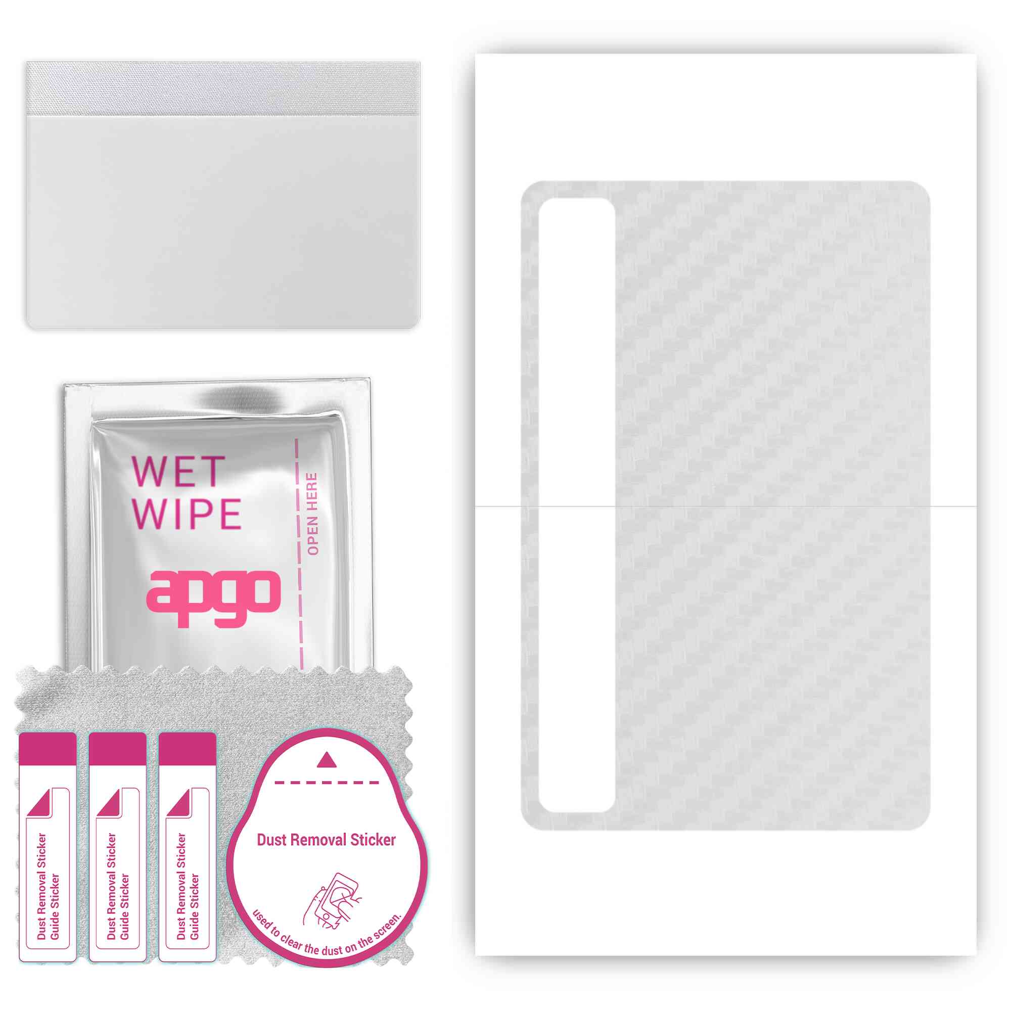 

apgo Protective Skin Sticker for the back compatible with TCL TAB 8 LE, Wrap Film, Foil, Vinyl - Pattern Transparent Carbon