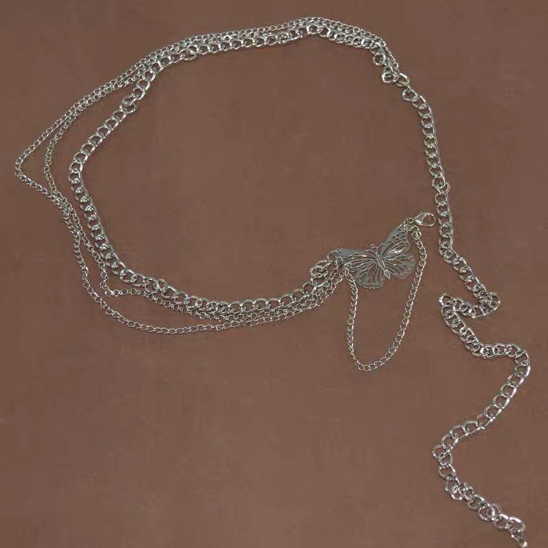 

Сексуальная поясная цепочка Y2k, милая и крутая подвеска для девочек, цепочка для тела в стиле ретро, ​​дискотека Ins, модная металлическая цепочка, аксессуары для одежды, летнее платье One Size