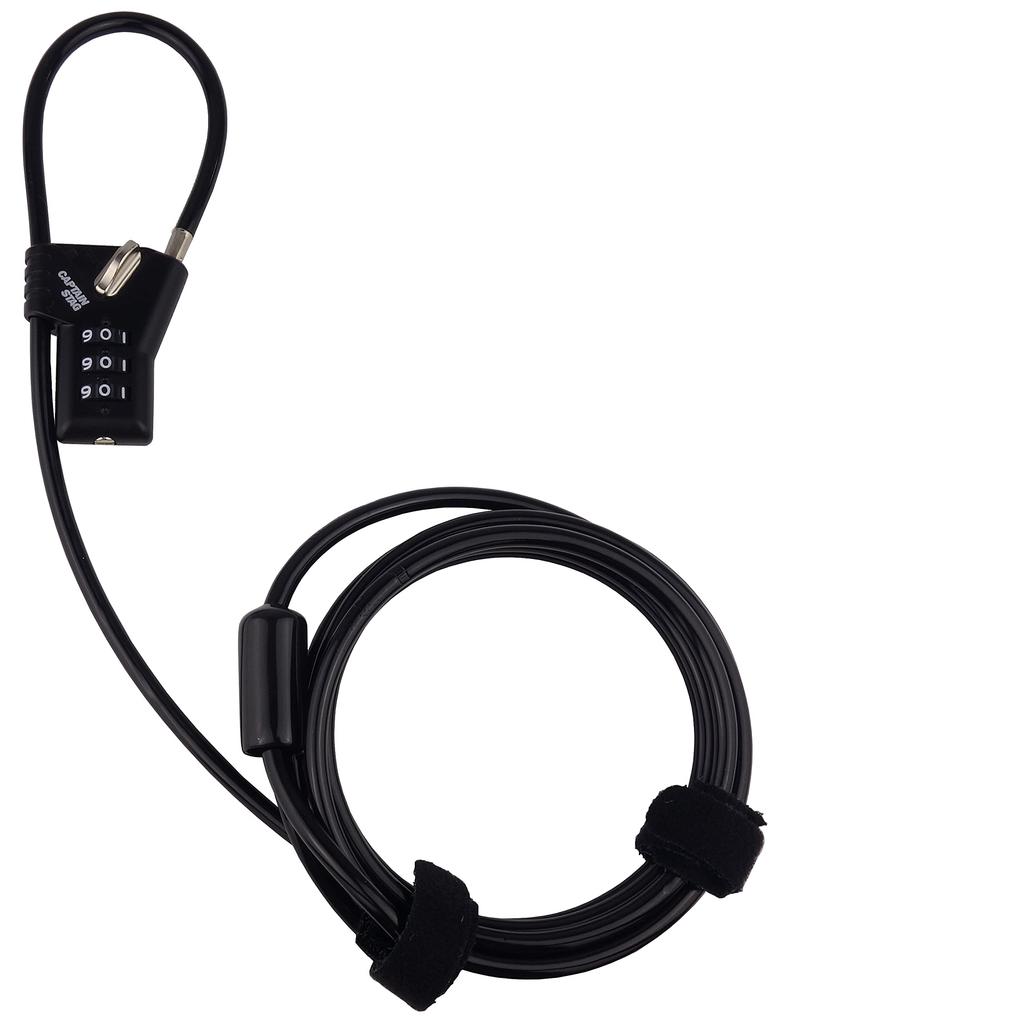 Captain Stag Bicycle Wire Cable Double Loop 2m Changeable Lock, Lock, Lock, Lock, 3-Digit Combination, Lightweight, Detachable, 4.8mm Diameter,