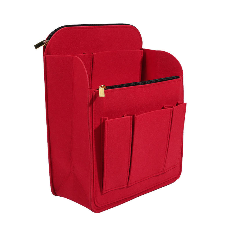 Multi-Grid Felt Backpack Organizer Insert for Women And Men Lightweight Travel Rucksack Insert with Zipper Pockets
