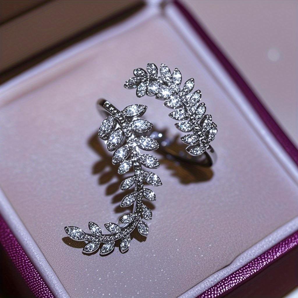 European and American Women's Fashionable, Simple, Leaf Shaped, Creative, Personalized Ring, Party Opening Ring