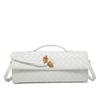 Handwoven Bag Soft Leather Lock Dinner Bag Medieval Baguette Bag Long Fashion