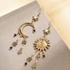 1 paar Vintage Bohemian Stijl Zon Maan Sterren Kwast Druppel Oorbellen Met Strass Voor Vrouwen, Feest Cadeau Dagelijkse Draagtijd