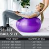 Trenings Yoga Ball Stol med Hånds pumpe Matte Pilates Tykk Balanseball for Kjerne Graviditet og Fødsel Stabilitet Lilla Anti-Burst Ball, Enhet,