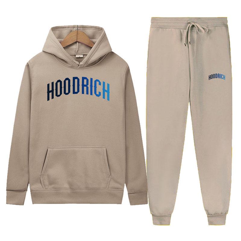 Hoodrich Neues grenzüberschreitendes Sportbekleidungsset: Hoodie & Sweatshirt mit Muster Zweiteiler