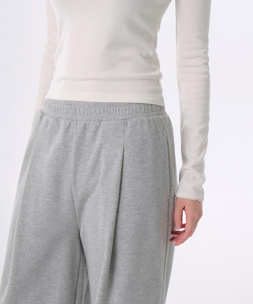 MUSINSA STANDARD WOMAN [Cooltandard] Women'S Deep Tuck Variable Wide Lounge Sweatpants [Medium Grey]