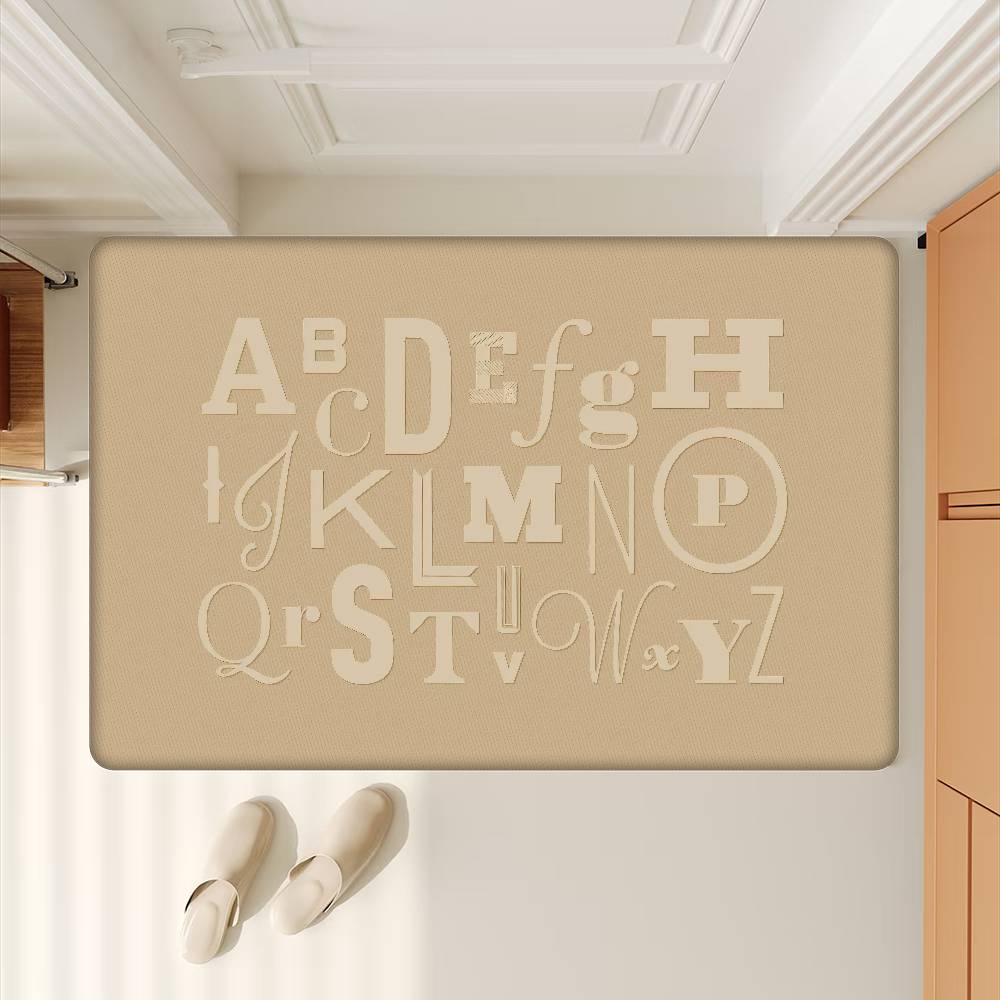 The English Letters Hallway Carpet Retro Multiple Choice Living Room Kitchen Rug Non-Slip Welcome Rug