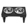 Elevated Dog Bowls Prevent Slip Height Adjustable Raised Dog Bowl Stand with 2 Stainless Steel Food