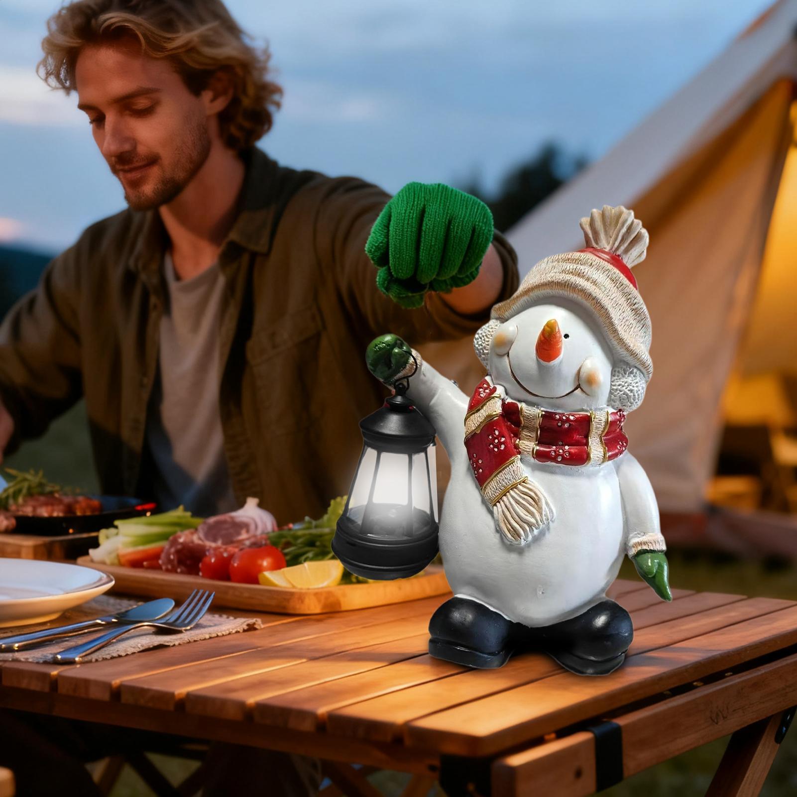 

Christmas Snowman Decor Solar Light Resin Cheerful Snowman Figurine For Holiday Home Party Workplace Backyard Patio Festival China Mainland