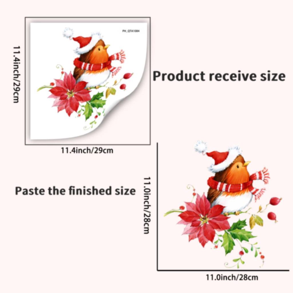 Christmas Holiday Bathroom Wall & Toilet PVC Stickers - Festive Home Decorations