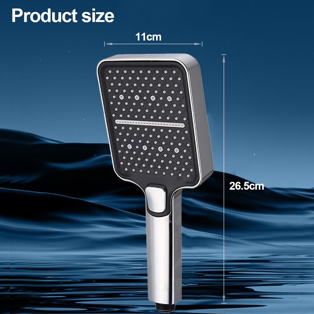 Plastic High Pressure Shower Head 3 Mode Adjustable Large Flow Handheld Shower Head Water Saving Easy Install Shower Sprayer