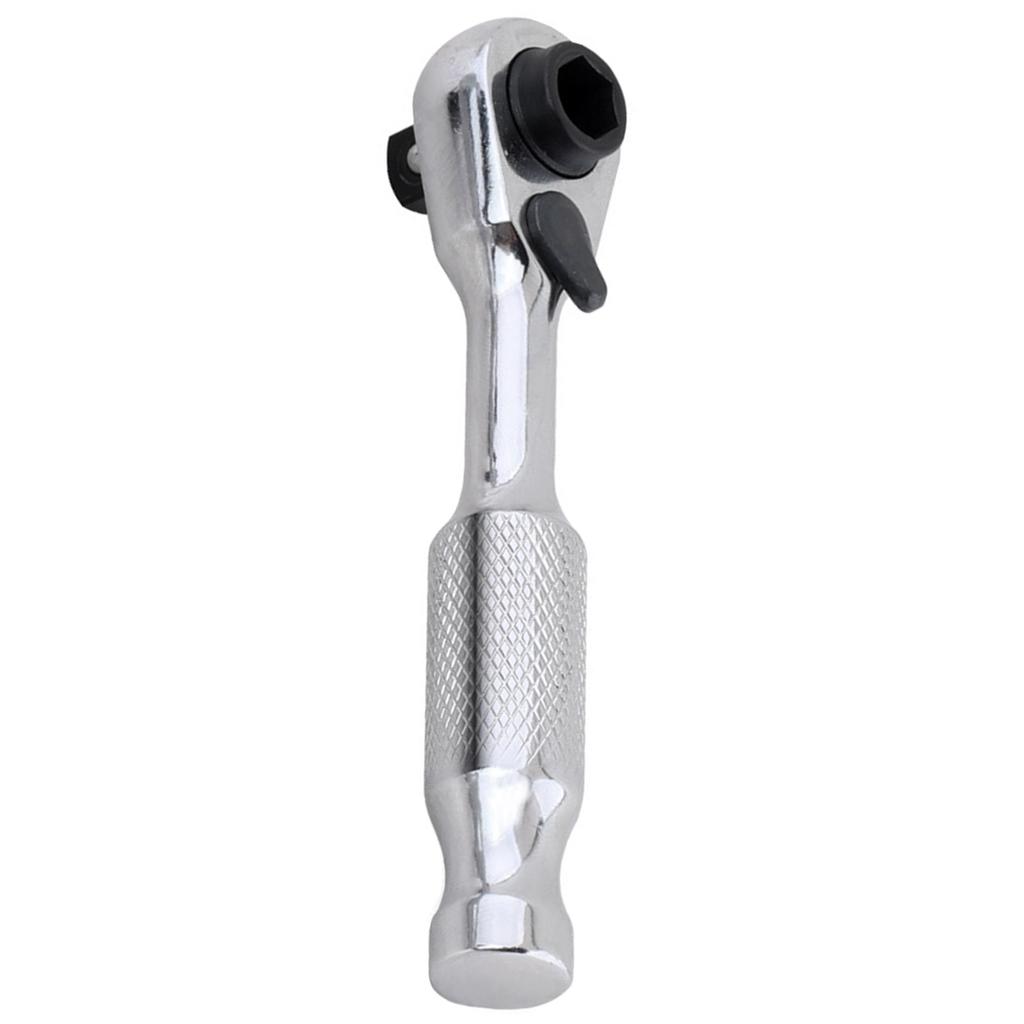 2 in 1 Bit Socket Mini Ratchet Handle 72 Tooth Precision Gear System Ergonomic Grip 6.35mm Chrome Vanadium Steel Tool