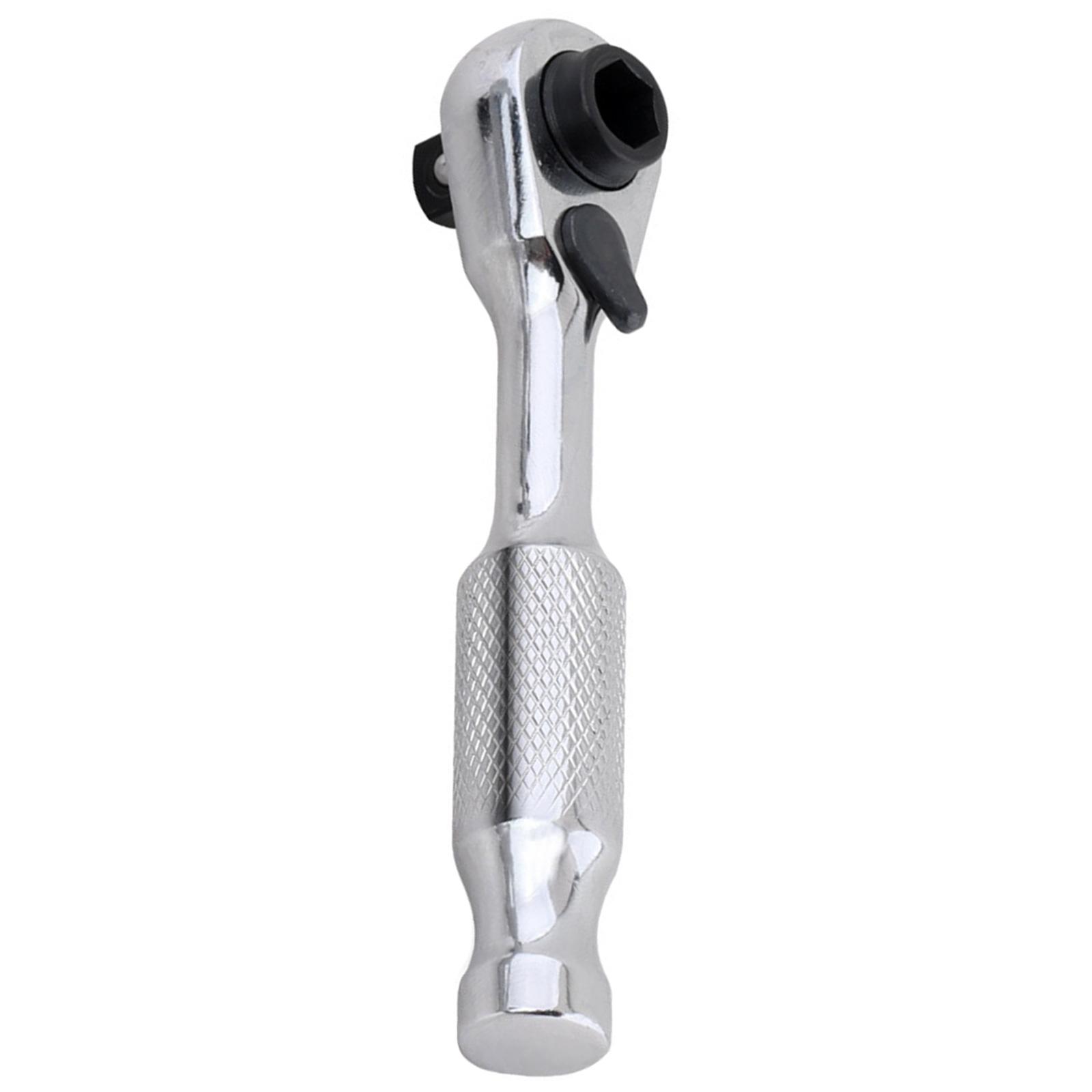 

2 in 1 Bit Socket Mini Ratchet Handle 72 Tooth Precision Gear System Ergonomic Grip 6.35mm Chrome Vanadium Steel Tool