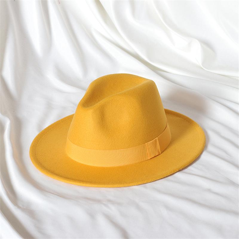 Skórzany Różowy Kapelusz Fedora z Szerokim Rondem Jazzowy Kapelusz Jesień/Zima Klasyczny Elegancki Kapelusz Panama Kapelusz Dżentelmena Sombrero