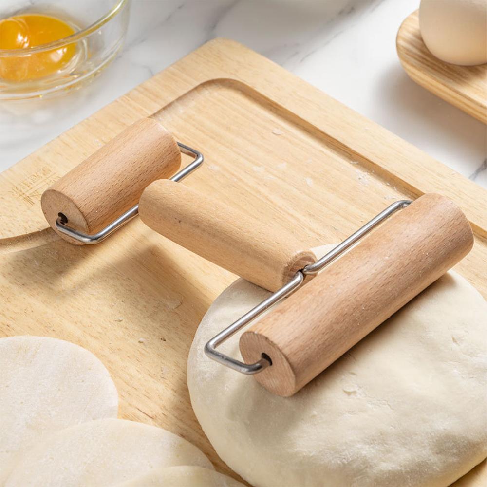 Wood Rolling Pin With Handle for Baking Dough Roller Pastry Pasta Pizza Roller Kitchen Utensils