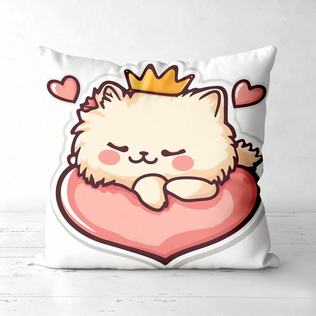 Cute Cartoon Cat Print Square Throw Pillow Covers Pattern Cushion Cover Suitable For Sofa Bedroom Car Pillow Cover