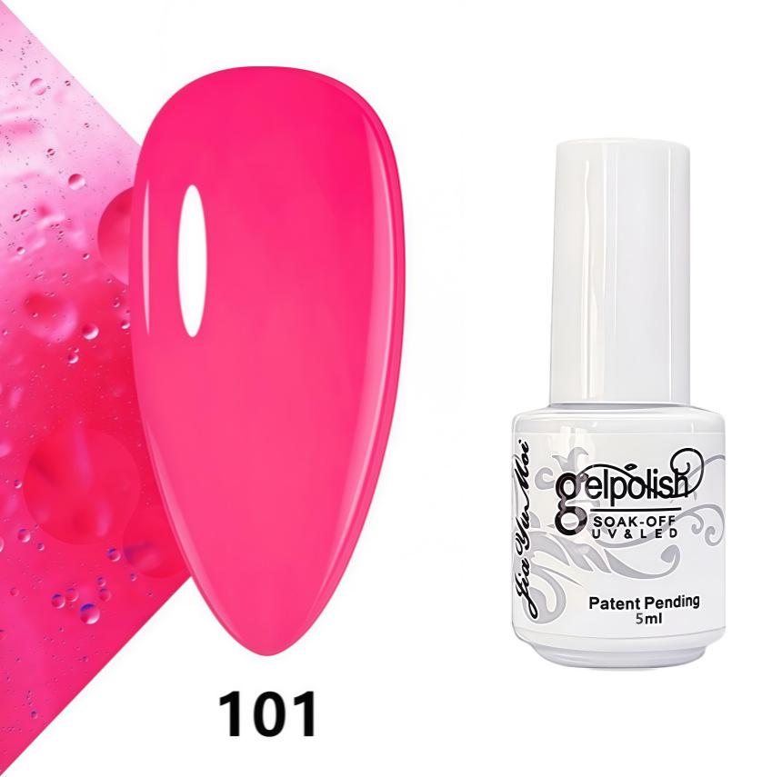 GELPOLISH Nail Art Set: Base, Top Coat, Transparent & White Gel Polishes