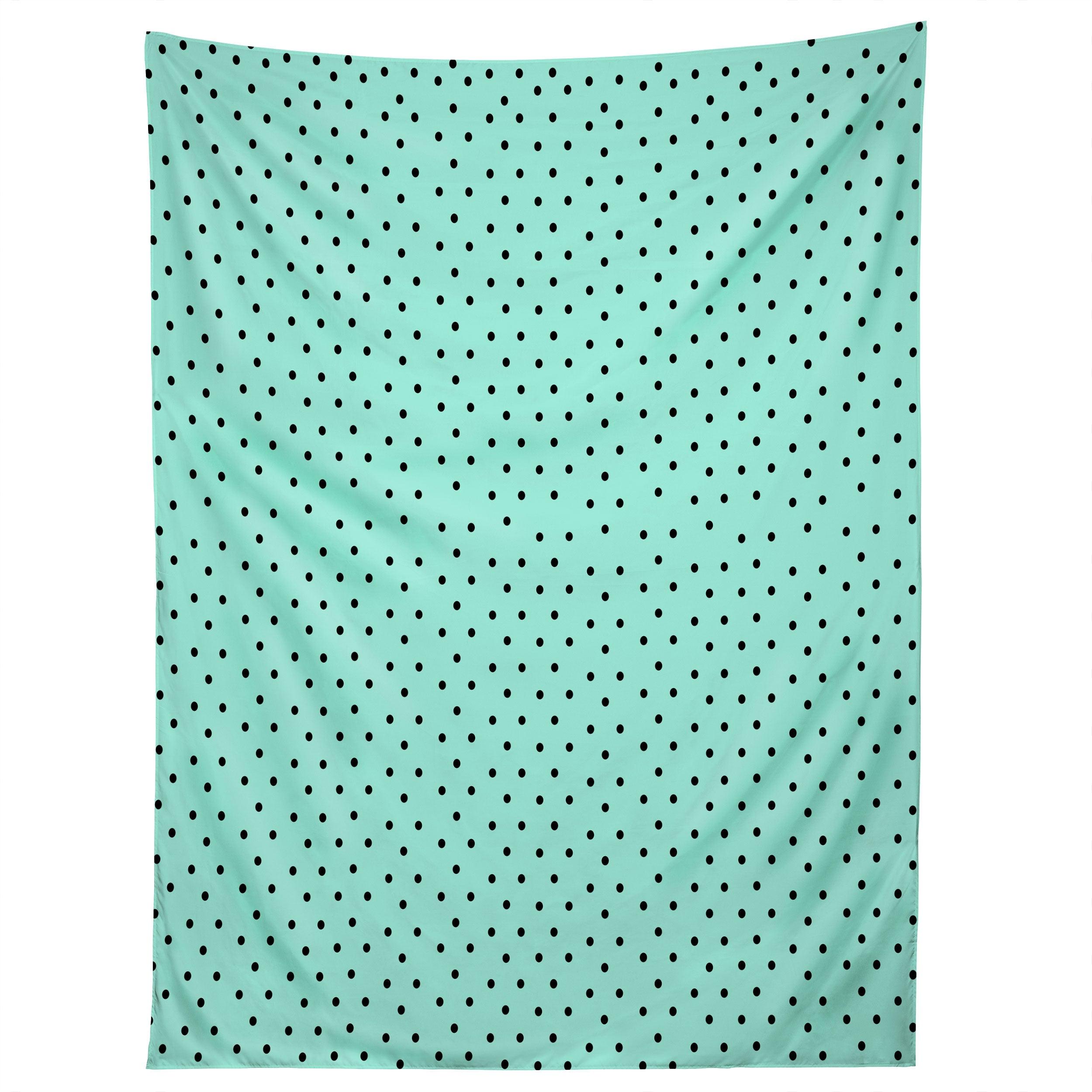 MINTY BLUE POLKA DOTS tapestry 75x100