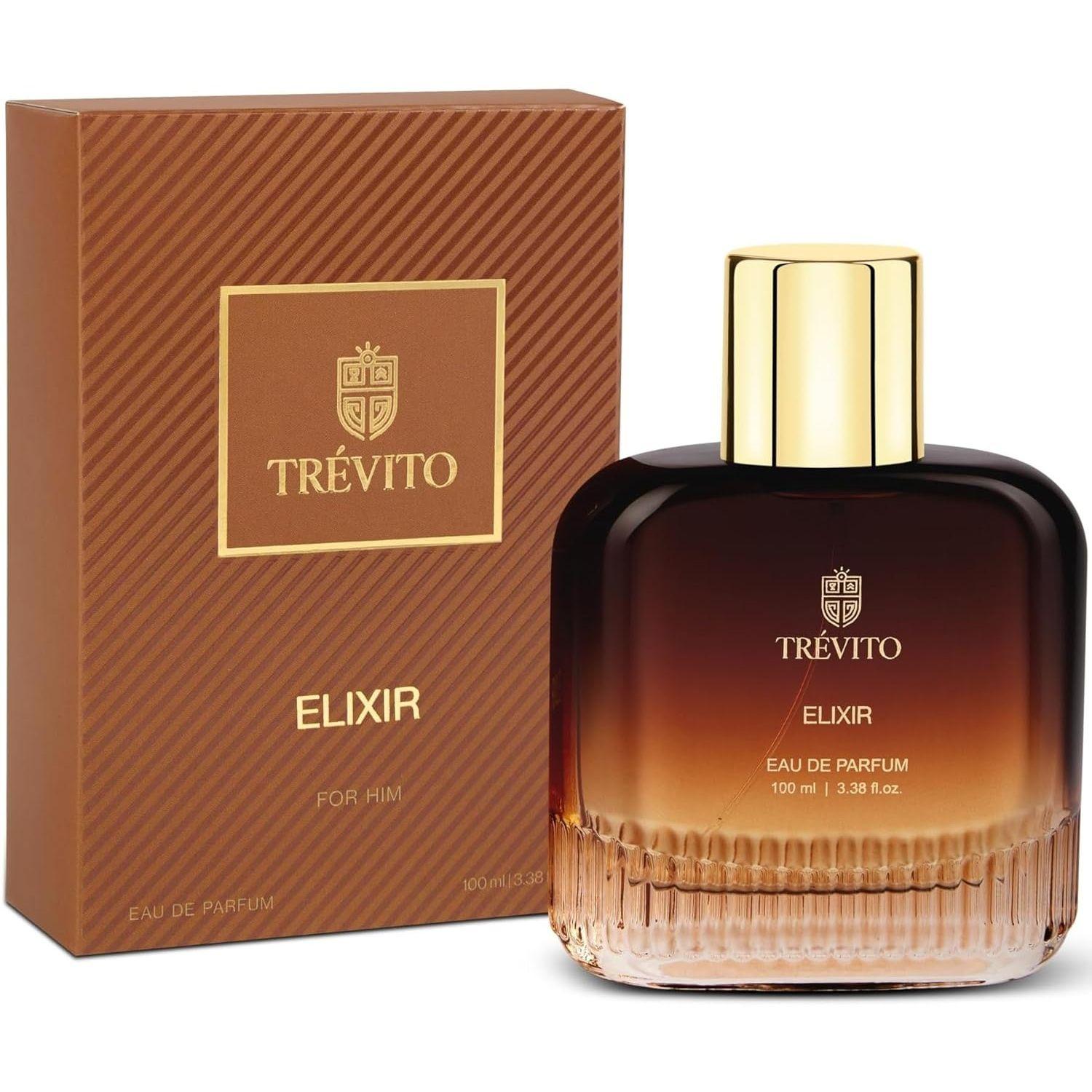 TRÉVITO Ellixir Luxury Perfume for Men 100ml | Long Lasting Eau de Parfum | Fougere Woody Fragrance | 100ML