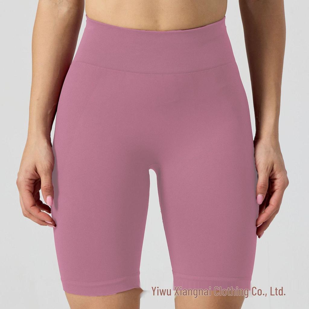 New Seamless Women's Yoga Set: Sports Bra, Fingerless Gloves, and Hip-Lifting Shorts for Fitness