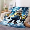 1Pc Christmas Minions Celebration Blanket Soft And Comfortable Casual Warm Camping Travel Christmas Halloween Gift M91755